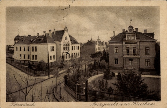 Ak Rheinbach im Rhein Sieg Kreis, Panorama Ansicht, Amtsgericht, Keishaus, historische Archite...