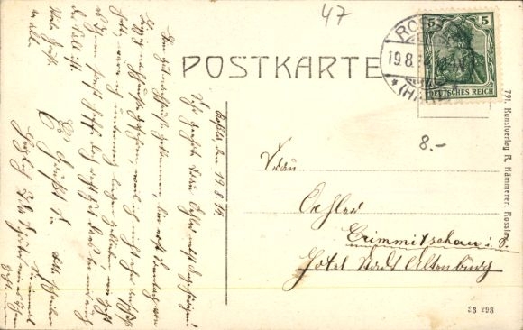 Postcard Roßla am Harz, Castle, Halle'sche Straße, Bahnhofstraße, Kyffhäuser, Kaiser Wilhelm Monument