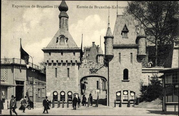 Set von 83 Ansichtskarten, Brüssel Weltausstellung 1910