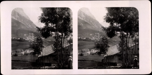 Stereofoto Cortina d'Ampezzo Veneto, 1807, algemeen beeld