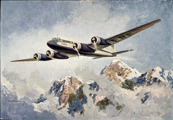 Artist Postcard Matejko, Theo, German Air Force, Focke Wulf Fw 200 C Condor over the Alps
