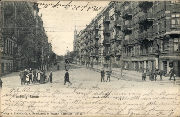 Postcard Hamburg Mitte Hamm, Marienthaler Straße