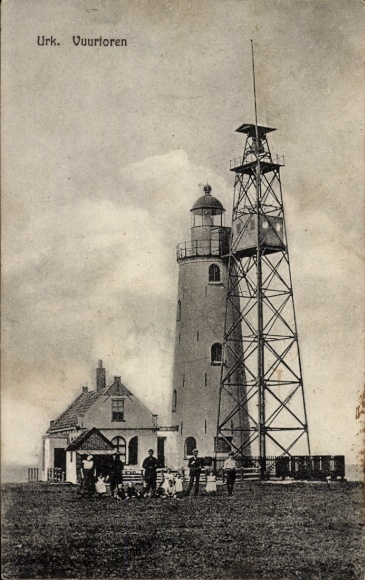 Postcard Urk Flevoland Netherlands, lighthouse