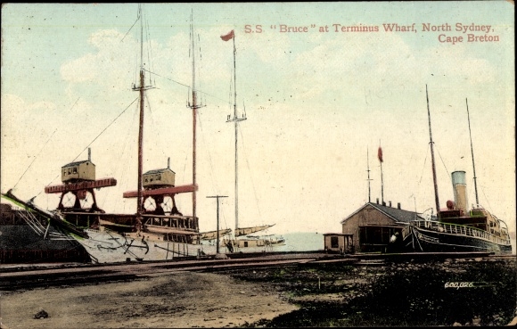 Ak North Sydney Cape Breton Island Nova Scotia Kanada, S.S. Bruce at Terminus Wharf