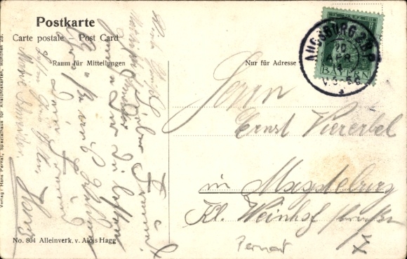 Artist Postcard Welden near Augsburg in Swabia, general view