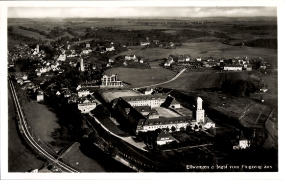 Postcard Ellwangen an der Jagst Württemberg, aerial photograph