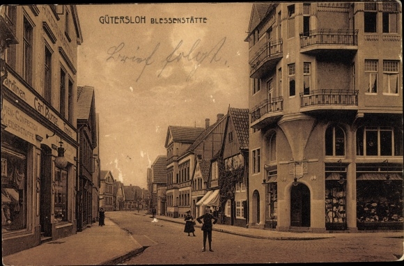 Ak Gütersloh in Westfalen, Blessenstätte, Gardinenhandlung
