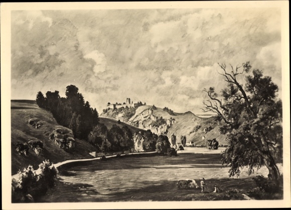 Artist PC Bayerlein, Fritz, Kallmünz in the Upper Palatinate, Kallmünz Castle, HDK 503