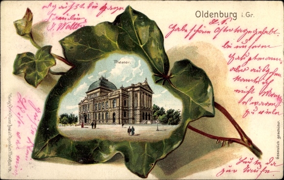 Ivy Leaf Embossed Chromo-Litho Oldenburg in the Grand Duchy of Oldenburg, Theater