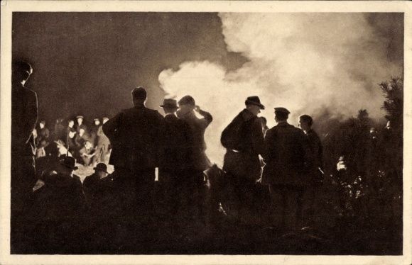 Postcard Wandervogel, Solstice, Campfire