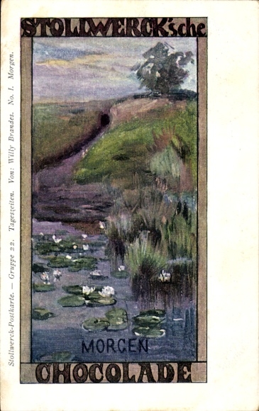 Artist Postcard Brandes, Willy, Stollwerck Chocolate, Daytimes, Morning, Allegory