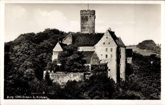 Ak Gnandstein Kohren Sahlis, Blick auf die Burg, Turm, Wald