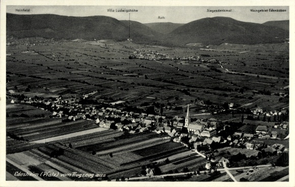 Ak Edesheim in der Pfalz, Luftaufnahme