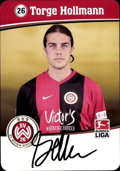 Autogrammkarte Fußballer Torge Hollmann, SV Wehen Wiesbaden, Autogramm