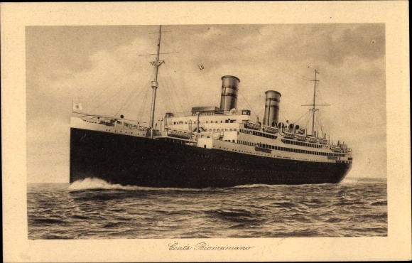 Ak Dampfer Conte Biancamano, Lloyd Sabaudo