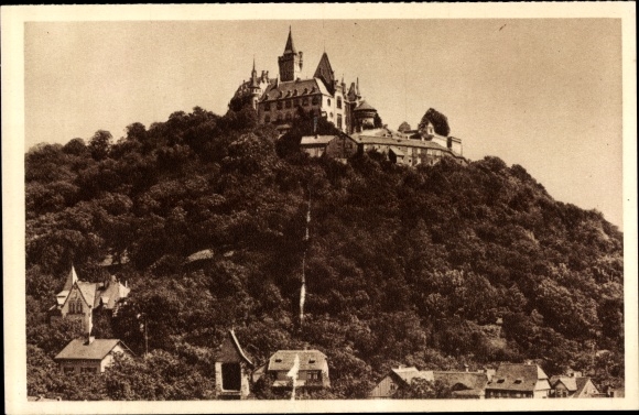 Postal stationery PC Wernigerode am Harz, castle, the beautiful Germany, WHW, image 56