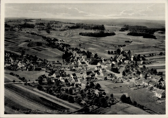 Postcard Gschwend Ostalbkreis, aerial view of rural surroundings, s picture