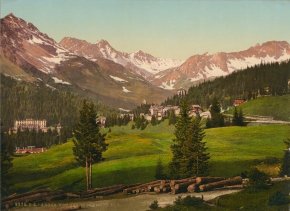 Photo Arosa Graubünden Canton Switzerland, Panorama, Photochrom Zurich