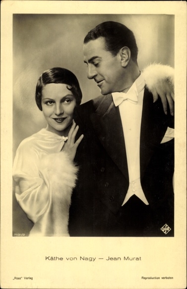 Postcard Actors Käthe von Nagy and Jean Murat, Portrait, Ross Verlag 7131 2