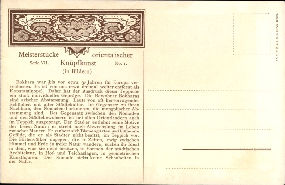 Ac Arcydzieła tkactwa orientalnego VII 1, Dywany bucharskie, Buchara, Wstęga chmur