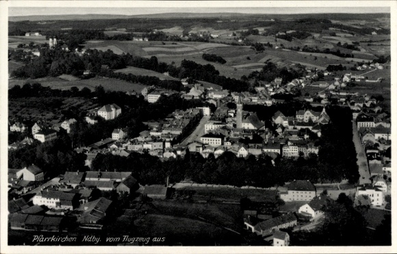 Postcard Pfarrkirchen in Niederbayern, aerial photograph