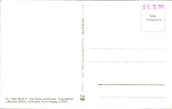 Postcard Kehl am Rhein, aerial photograph