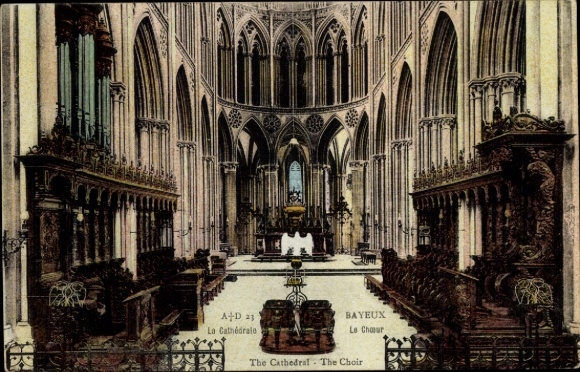 Ak Bayeux-Calvados, Kathedrale, Chor