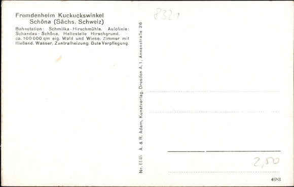Ak Schöna Sächsische Schweiz, Fremdenheim Kuckuckswinkel