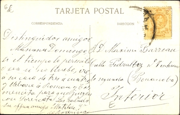 Postcard Spain, monastery, clergy, columns