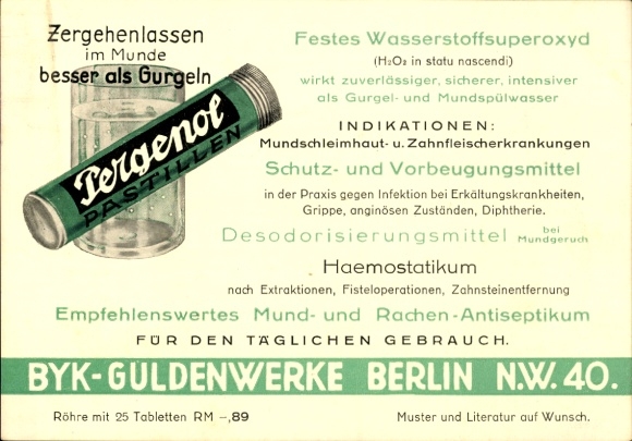 Postcard Advertising, For the production of mouthwash, gargle water