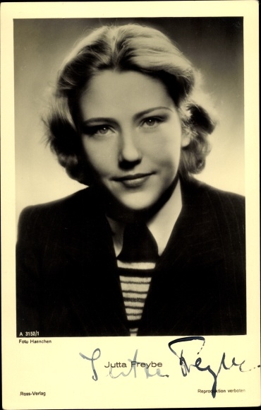 Ak Schauspielerin Jutta Freybe, Portrait, Autogramm
