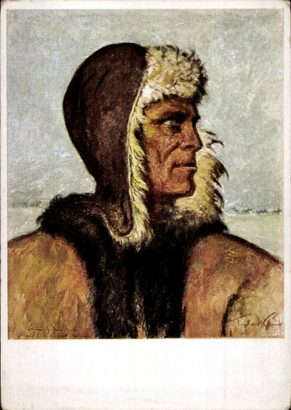 Artist Postcard Engelhardt Kyffhäuser, Otto, Farmer Demke, Portrait, From the Great Trek, VDA P1 R30 No. 3