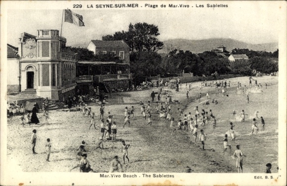 Postcard La Seyne sur Mer Var, Plage de Mar Vivo, Sablettes