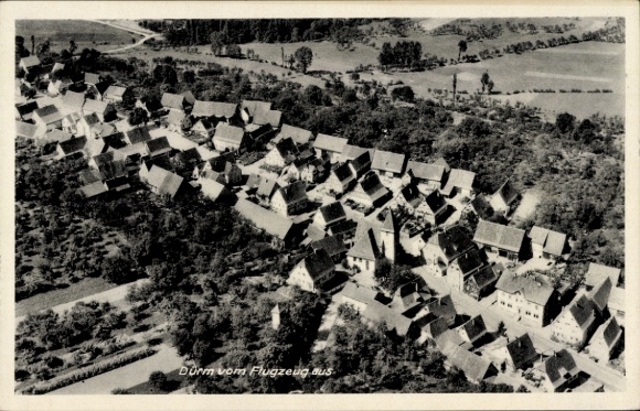 Postcard Dürrn in Baden, aerial photograph