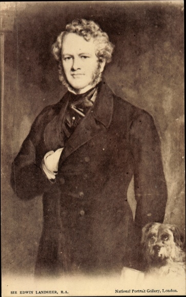 Postcard painter and sculptor Sir Edwin Landseer, portrait