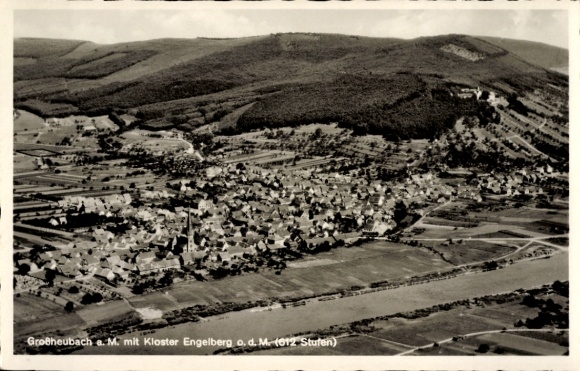Postcard Großheubach am Main Lower Franconia, Engelberg Monastery, aerial photograph