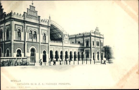 Postcard Seville Andalusien, MZA Station