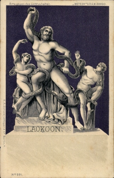 Hold against the light Chromo-Litho Antiquity, Plastic, Laocoon, Meteor 591