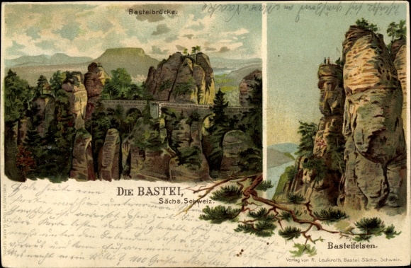 PC Lohmen in the Elbe Sandstone Mountains, bastion, nice detailed view