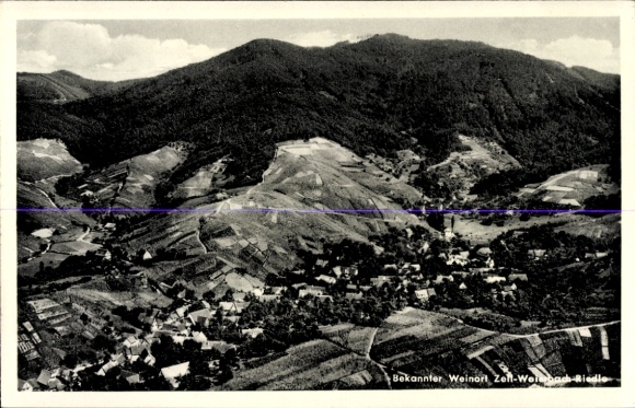 Postcard Zell Weierbach Offenburg am Schwarzwald, aerial photograph