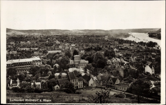 Postcard Rhöndorf Bad Honnef am Rhein, climatic health resort Rhine, landscape, houses, trees