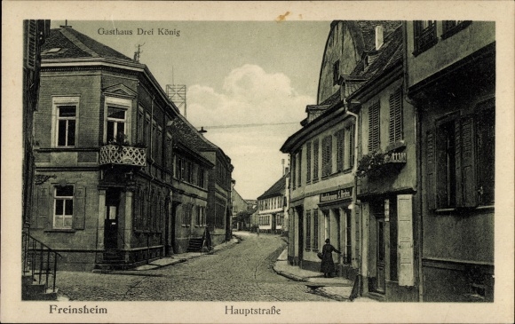 Ak Freinsheim aan de Pfalzwijnroute, Main Street, Gasthaus Drei koning