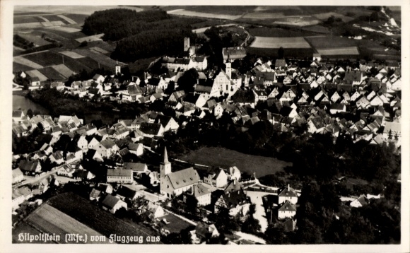 Ak Hilpoltstein in Mittelfranken, Luftaufnahme