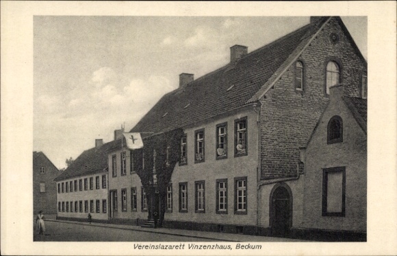 Postcard Beckum in the district of Warendorf, Vinzenzhaus hospital