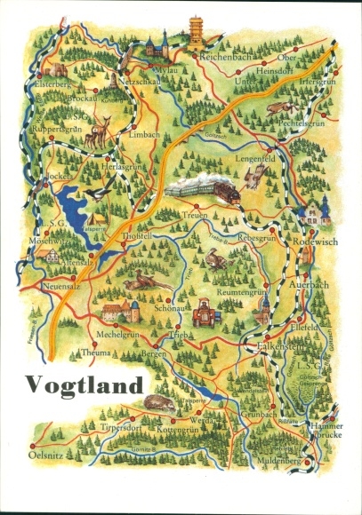 Kaarten Ansichtkaart Mechelgrün Neuensalz Vogtland, Limbach, Lengenfeld, Trieb