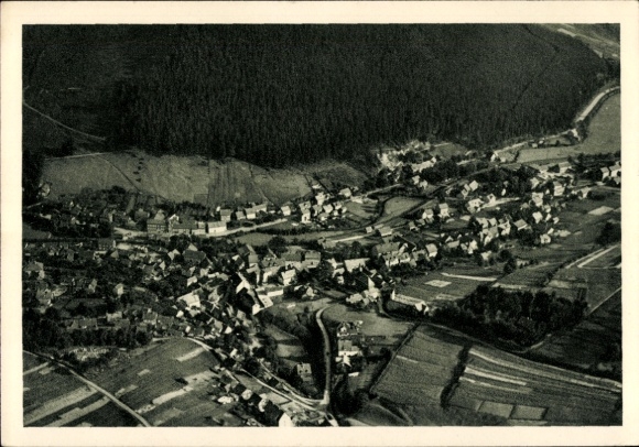 Postcard Manebach Ilmenau in Thuringia, aerial photograph