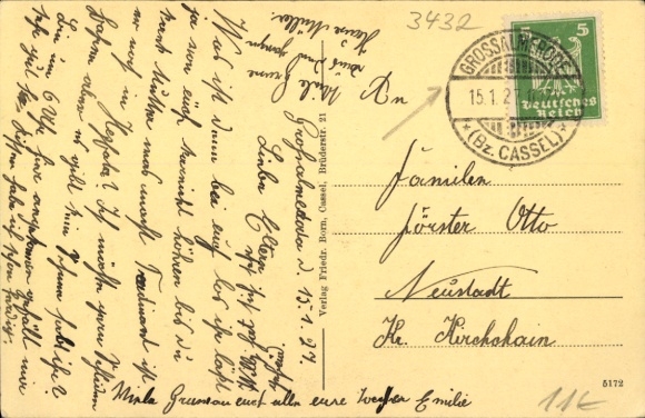 Postcard Großalmerode in Hesse, residential building