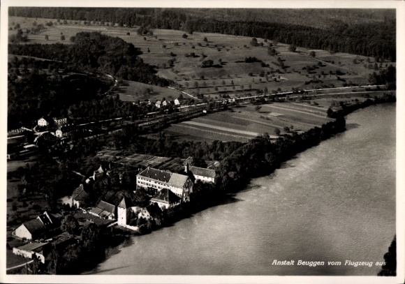 Ak Beuggen Rheinfelden in Baden, Anstalt, Fliegeraufnahme