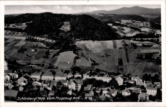 Ak Schönberg Niederbayern, Fliegeraufnahme