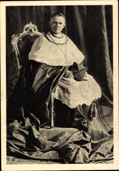 PC Cardinal Dr. Theodor Innitzer, Archbishop of Vienna, seated portrait, Catholic Congress Vienna 1933